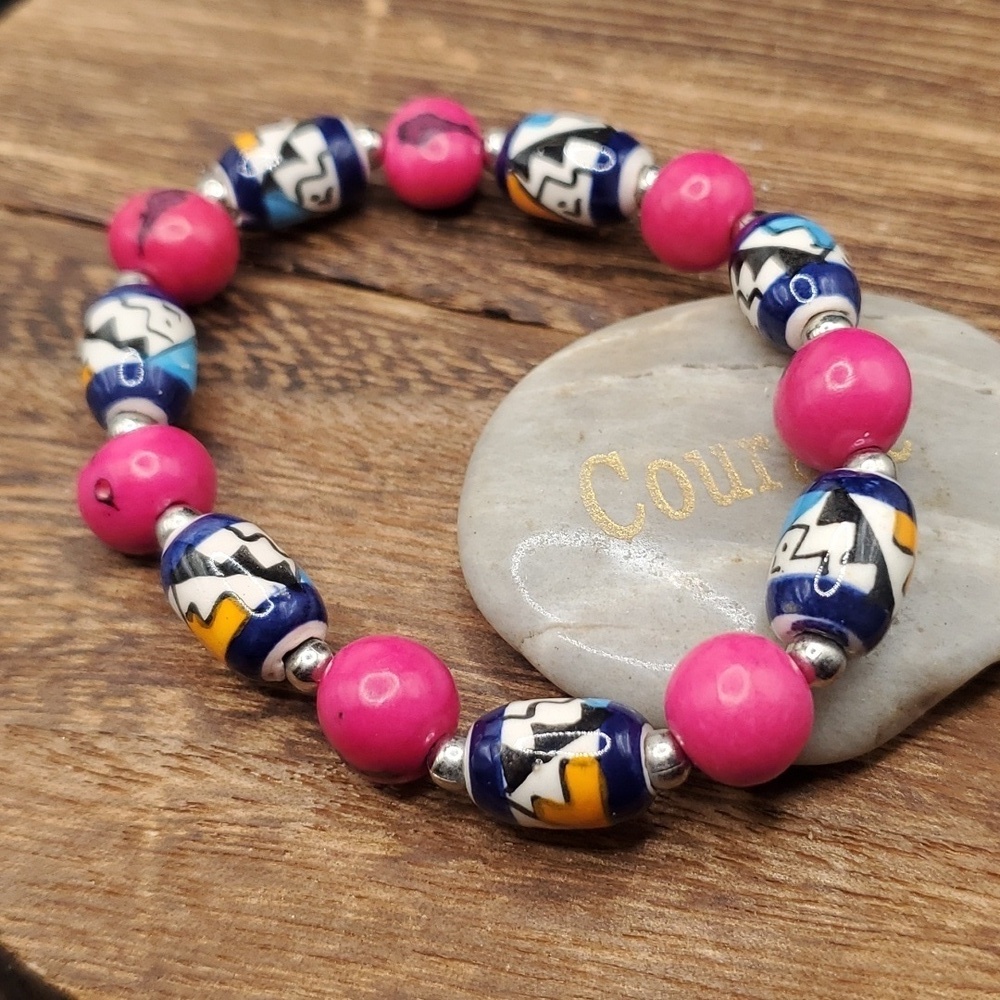 B3124 festive tribal beaded bracelet